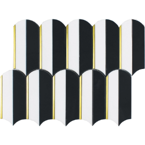 Thassos Nero Polished WCopper Inlay - stone tile